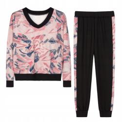  Női virágmintás velúr szabadidőruha - szabadidőruha szett pulóver nadrág