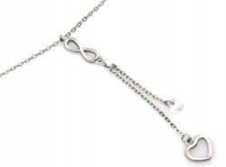 Lovrin 925-ös ezüst nyaklánc végtelen szív medállal, r45 nyakkendő stílus