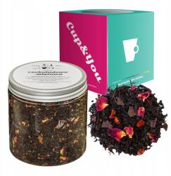 Cup&You Fekete tea Csokoládés-mentás menta eper rózsaszirom prémium 100g (herbata liściasta sypana mieszanka napar susz)