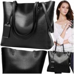 EdiBazzar Táska Tágas Bőr Válltáska Városi Shopper Klasszikus A4 (Elegancka torebka damska na ramię skórzana A4)