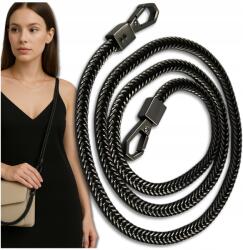 EdiBazzar Fekete Öv Táska Táskák Lánc Hosszú Fém Vastag Női Páncéllánc (PASEK DO KOPERTÓWKI TOREBKI LISTONOSZKI TORBY)