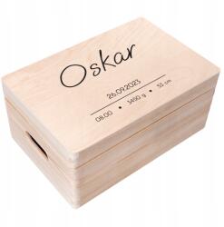 Creative Deco Gravírozott doboz születési emlék ajándék keresztelő évforduló születésnap 30x20 (JANCDSD130CUSTOMDOTSIMPLEFBM)