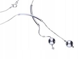 Lovrin 925-ös ezüst nyaklánc, nyakkendő stílusú, golyós, medálos, divatos mintával ajándék ötlet (Lovrin 64558)