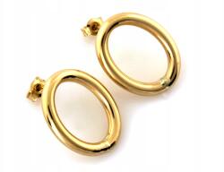 Lovrin Arany fülbevaló, ovális, stekkeres, 585-ös, kő nélkül, csavaros, ovális, 14 karátos, ajándék