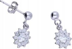 Lovrin Ezüst fülbevaló 925 virágok cirkóniával 2, 10g egyedi minta ajándék (Lovrin 46799)