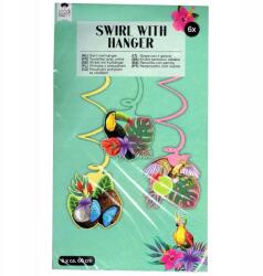 Spirális Függő Dekoráció Girlanda 6 Db Tropical Madaras Dísz