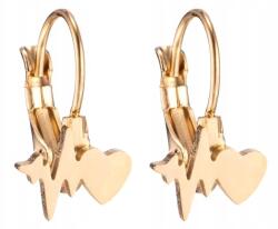  Fülbevaló Sebészeti acél aranyozott Szív Arany Pulzus függő finom (5905884032190)