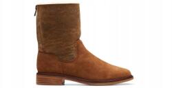 Clarks ClarkdaleAxHot női csizma, barna bőr/velúr, cipzáros, 36-os méret (261465234)