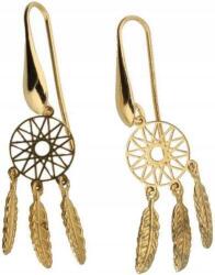 Lovrin 925-ös ezüst, aranyozott fülbevaló, álomfogó medállal, 3, 00g, látványos, divatos (Lovrin 47963)