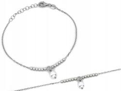 Lovrin Ezüst karkötő cirkóniával és gyönggyel, 925-ös finomságú, 2, 11g, 20-as méret, ajándék (60421323)