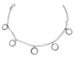 Lovrin 925-ös ezüst karkötő lógó karikákkal, körökkel, gyűrűkkel (108009)