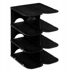 5five Cipőtartó állvány 4 szintes rendszerező Fekete Cipőtartó alátét (202309)