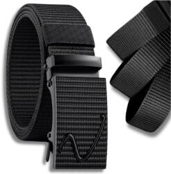 EdiBazzar Öv fekete erős hosszú férfi automata csattal vászon nadrághoz (Pasek czarny długi męski automatyczna klamra)