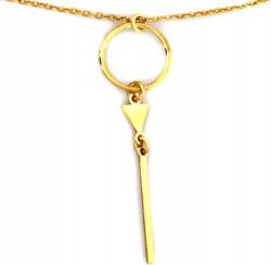 Lovrin Ezüstözött, aranyozott 925-ös nyaklánc kör és háromszög medállal, modern mintával (Lovrin 45407)