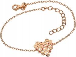 Lovrin Ezüstözött aranyozott 925-ös karkötő szív cirkónia kövekkel, divatos, elegáns (Lovrin 61738)