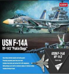 Academy Repülőgép makett készlet 12563 Usn F-14A "VF-143 Pukin Dogs" (1: 72)