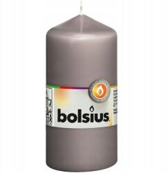 Bolsius Dekoratív tömör gyertya, tönk alakú, illatmentes, meleg szürke Bolsius, 12 cm (8717847132710)