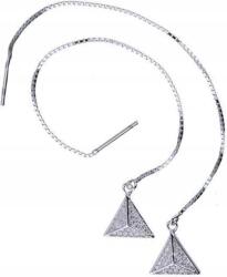 Lovrin Ezüst fülbevaló 925 háromszögekkel és cirkóniával 2, 30g egyedi design ajándékba (Lovrin 47936)