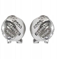 Lovrin 925-ös ezüst fülbevaló, karika formájú, cirkónia kövekkel díszített, stekkeres, ajándéknak is kiváló (Lovrin107407)