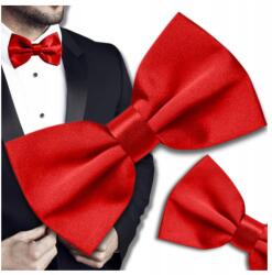 EdiBazzar Férfi piros állítható csokornyakkendő elegáns klasszikus szatén (Muszka męska czerwona regulowana mucha)