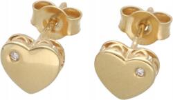 Lovrin Arany fülbevaló 585 szív alakú gyémántokkal, elegáns design, ajándék nőknek (Lovrin 60539)