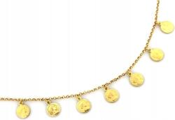 Lovrin Ezüst nyaklánc, 925-ös, aranyozott, érme alakú medálokkal, kör alakú, r45