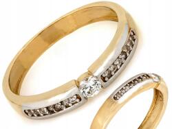 Lovrin Női gyűrű 585 aranyból cirkóniákkal kétszínű 2.01g r15 stílusos (62097730)