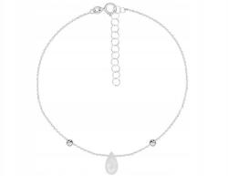 Lovrin Női ezüst karkötő 925-ös finomságú, holdkő medállal, csepp alakú (73179)