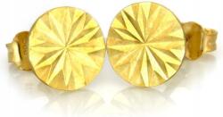 Lovrin Arany fülbevaló stekkeres (tűzős) 375-ös finomságú, gyémántozott kör, ideális ajándék, 9K