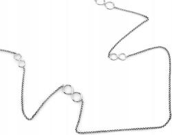 Lovrin Finom, hosszú, ezüst nyaklánc végtelen jelekkel, r90, 925-ös ezüstből