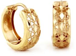 Lovrin Elegáns arany 375 fülbevaló áttört mintás kerekek nőknek súly 1.3g ajándék s