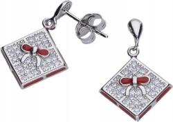 Lovrin 925-ös ezüst fülbevaló masnival és cirkónia kövekkel, eredeti ajándék, stekkeres (Lovrin 45900)