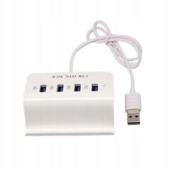4-portos Usb Hub Elosztó (USB2.0/MicroUSB->4db USB2.0), fehér (H506)