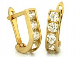 Lovrin Gyermek fülbevaló 585-ös aranyból cirkónia kővel, kislányoknak keresztelőre és elsőáldozásra (5907317149895)