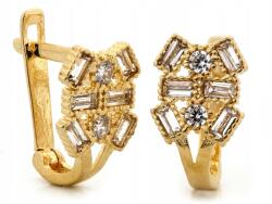 Lovrin Modern aranyozott 585-ös karika fülbevaló cirkónia kövekkel, ajándéknak