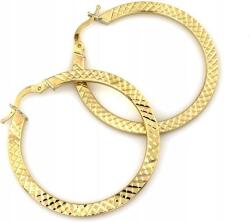  Arany fülbevaló 585 lapos gyémántcsiszolású karika 32mm ideális ajándék divatos