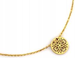 Lovrin Aranyozott ezüst nyaklánc áttört kör medállal r45, eredeti 925-ös ezüstből