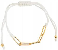 Lovrin Arany karkötő 585 zsinóros, arany szemekkel, fehér zsinóron