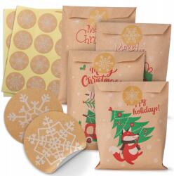 Allbag Papír Adventi Naptár Ünnepekre Ajándék Szett 24 Darab Matricák (TOREBKI001)