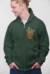  D&b Unisex Hoodie ZIPPO00034 Zombie Erdőzöld-Méret 3XL