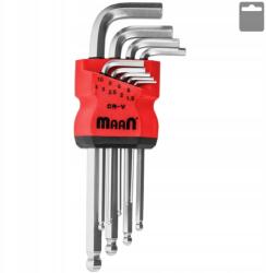 MAAN Profi imbuszkulcs készlet gömbvégű, 9 darabos (1671)