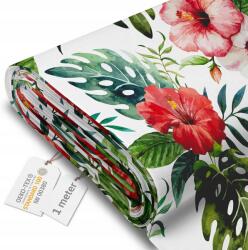 DreamRoots Vízálló szövet 160 x 100 cm 600D Fehér virágmintás (B0D1KV41M4)