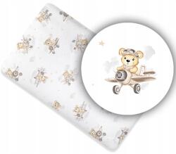 Ankras Pamut Lepedő Kiságyba 160x80 Mintás! (PRZEŚCIERADŁO BAW. 160/80 MIŚ W SAMOLOCIE BEŻ)