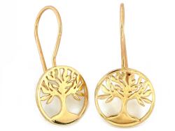 Lovrin Arany fülbevaló 585-ös karabinerekkel, szerencsefa mintával, divatos ajándék, 14k (54867364)