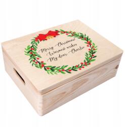 Creative Deco Karácsonyi doboz egyedi kívánságokkal, ajándék karácsonyra, 40x30 cm (JANCDSD140CUSTOMXMASWREATHFBM)