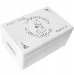 Creative Deco Esküvői doboz gravírozással Esküvői ajándék üdvözlő boríték 30x20x14cm (JANCDSD130CUSTOMWEDMANWOMANFBM-W)