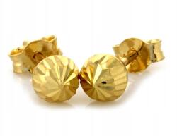 Lovrin Aranyozott gyémántgolyó fülbevaló, 0.83g, 585-ös arany, ajándék