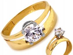 Lovrin Arany gyűrű 585 14kt dupla karika cirkónia kővel 2.42g r15 (Lovrin)