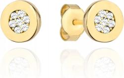 Lovrin Arany fülbevaló 585 kis karika világos cirkónia kövekkel, stekkeres 14K (Lovrin 86718)