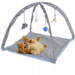 Free & Easy Játékszőnyeg Macskának 4 Játékkal, Fekhely, Körmös 54X54X36 CM Szürke (2539139 SZARA)